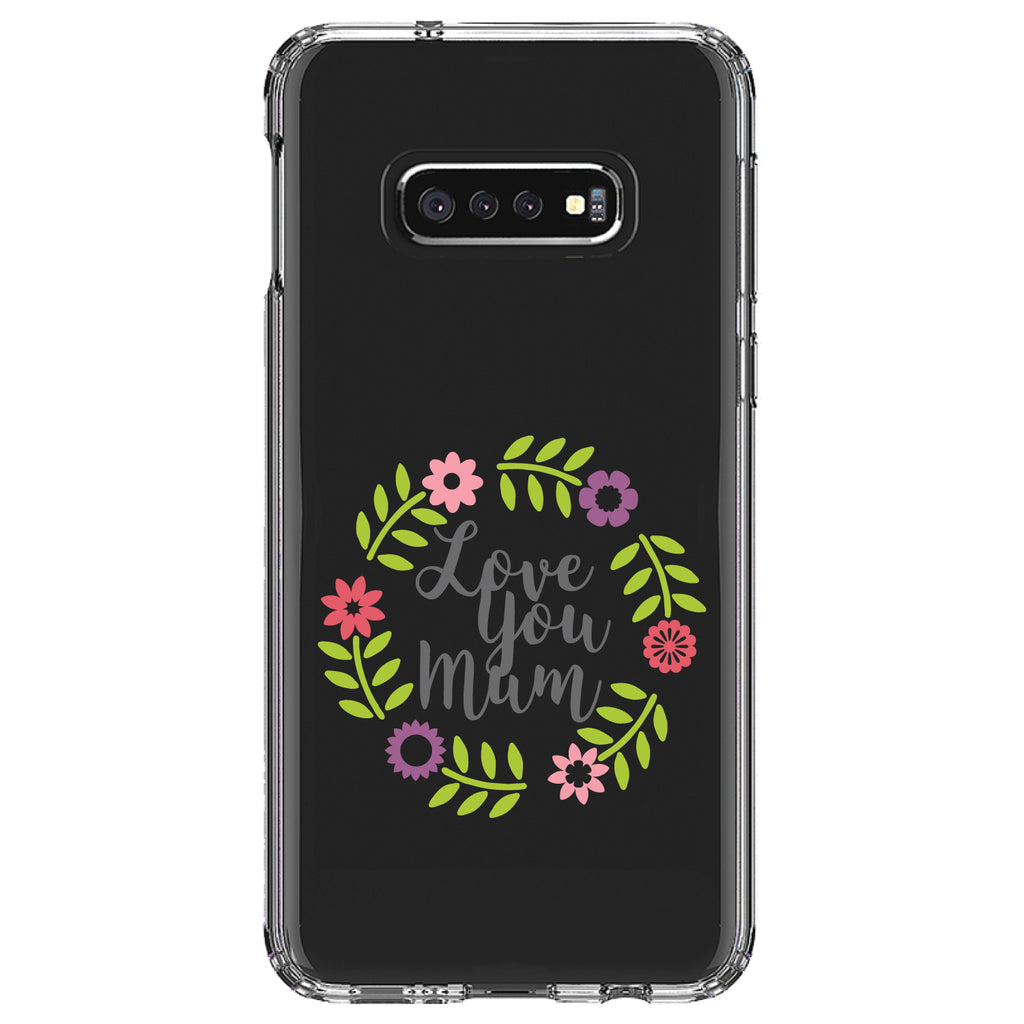 Love You Mum, Floral Border Clear Shockproof iPhone Case, view 18