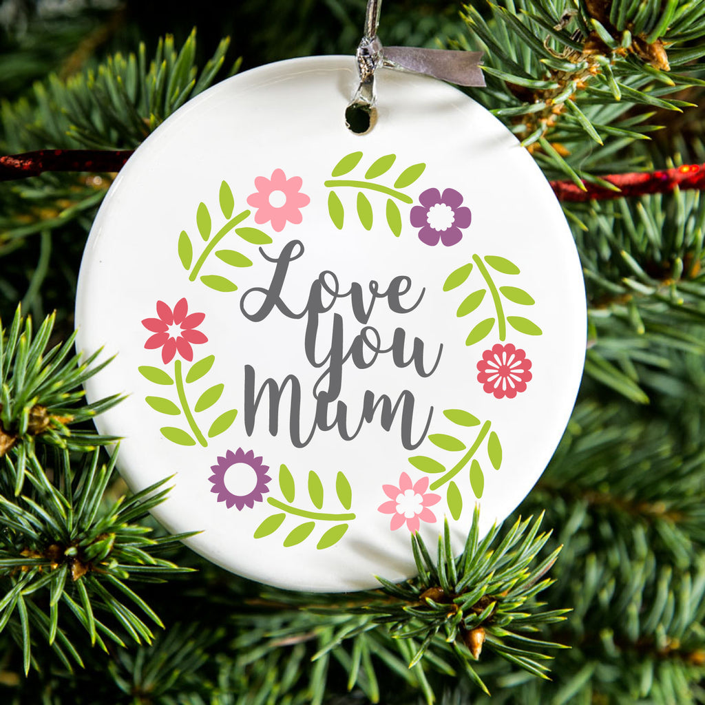 Floral Border Ceramic Ornament, view 2