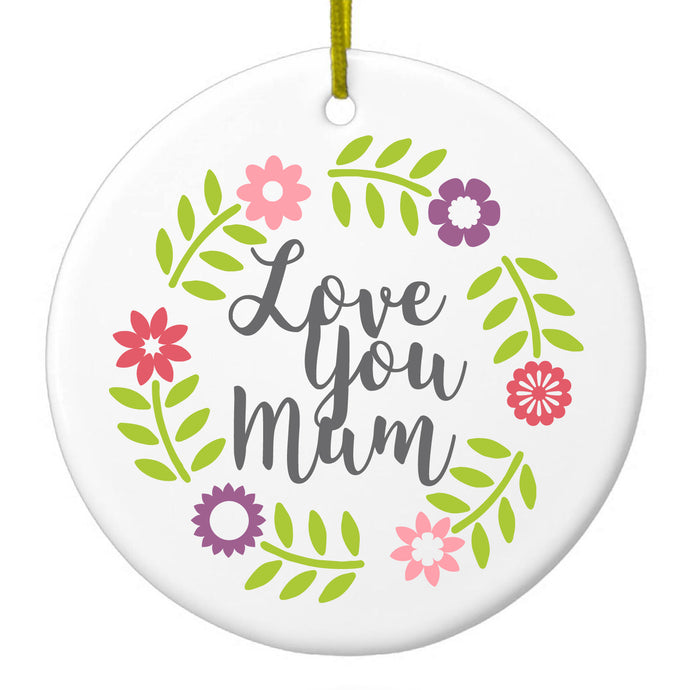 Floral Border Ceramic Ornament