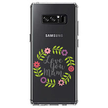 DistinctInk® Clear Shockproof Hybrid Case for Apple iPhone / Samsung Galaxy / Google Pixel - Love You Mum - Floral Border