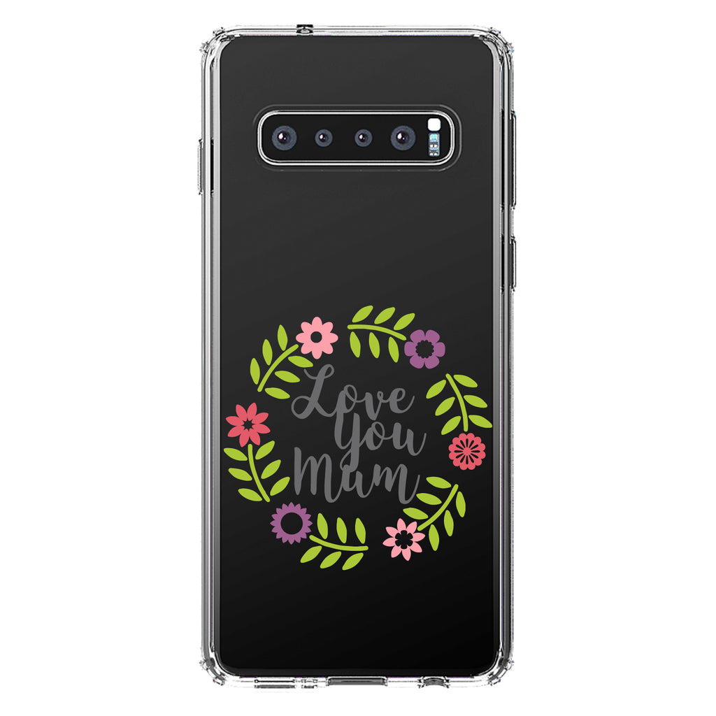Love You Mum, Floral Border Clear Shockproof iPhone Case, view 17