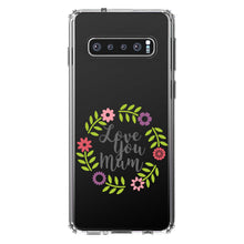 DistinctInk® Clear Shockproof Hybrid Case for Apple iPhone / Samsung Galaxy / Google Pixel - Love You Mum - Floral Border