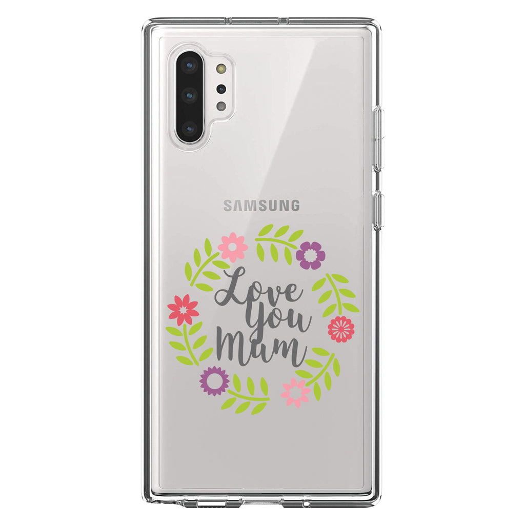Love You Mum, Floral Border Clear Shockproof iPhone Case, view 10