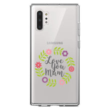DistinctInk® Clear Shockproof Hybrid Case for Apple iPhone / Samsung Galaxy / Google Pixel - Love You Mum - Floral Border