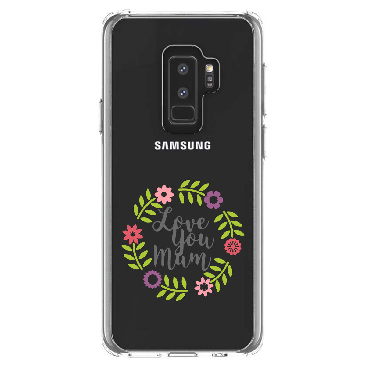 Love You Mum, Floral Border Clear Shockproof iPhone Case, view 20