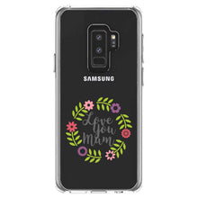 DistinctInk® Clear Shockproof Hybrid Case for Apple iPhone / Samsung Galaxy / Google Pixel - Love You Mum - Floral Border