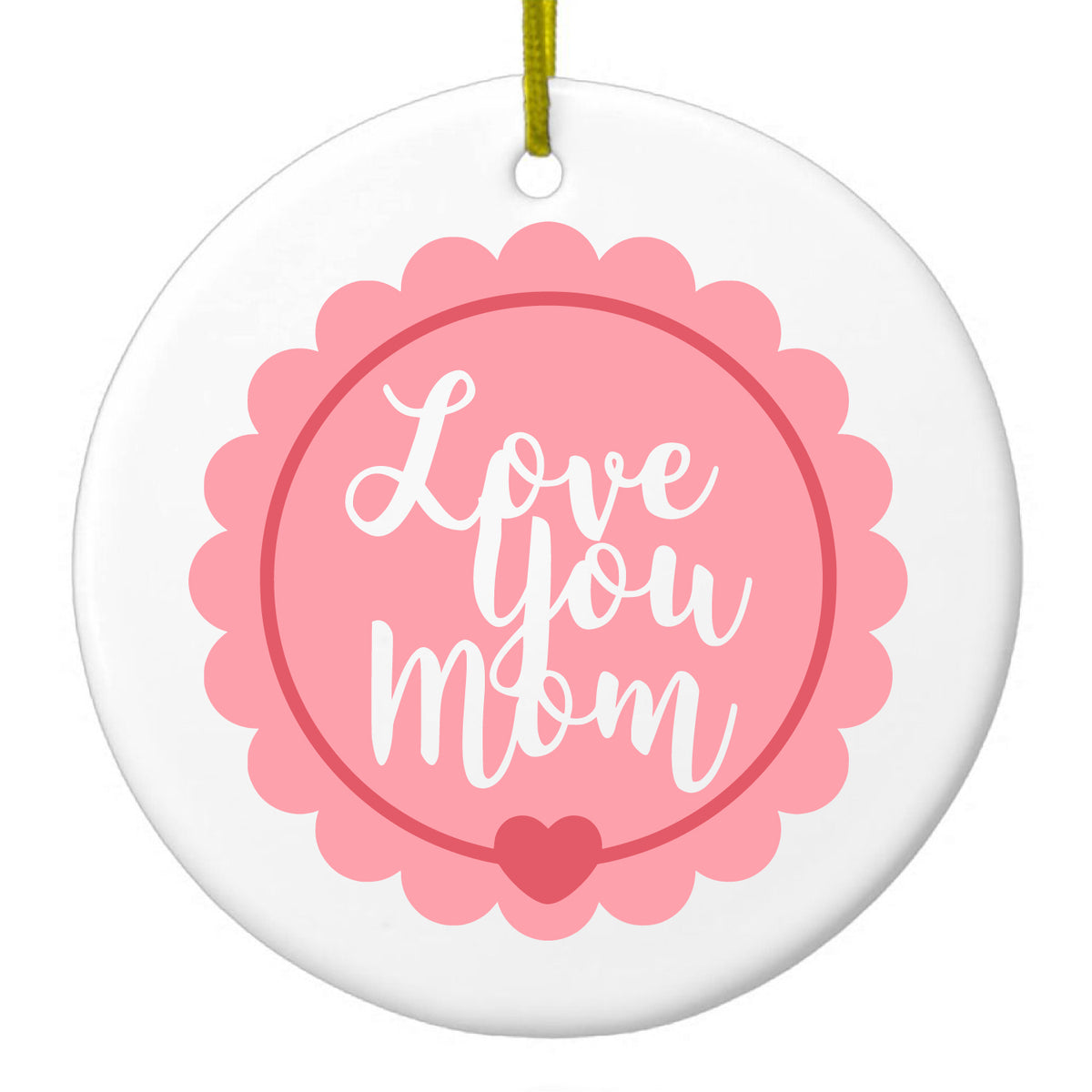 Pink Ribbon Ceramic Ornament