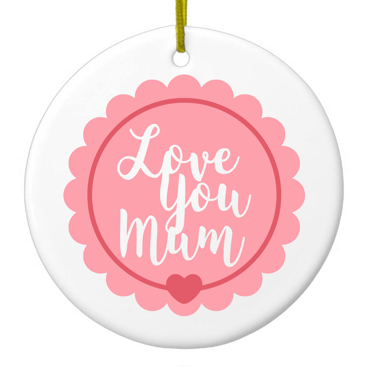 Pink Ribbon Ceramic Ornament