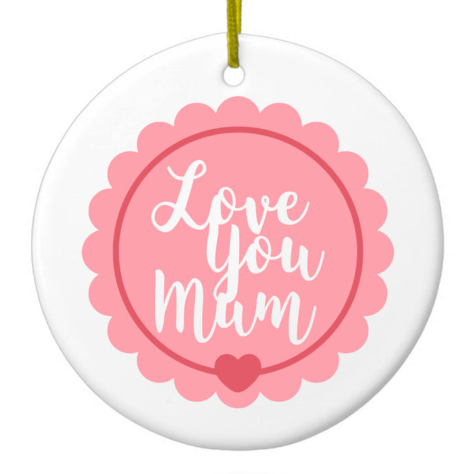 Pink Ribbon Ceramic Ornament
