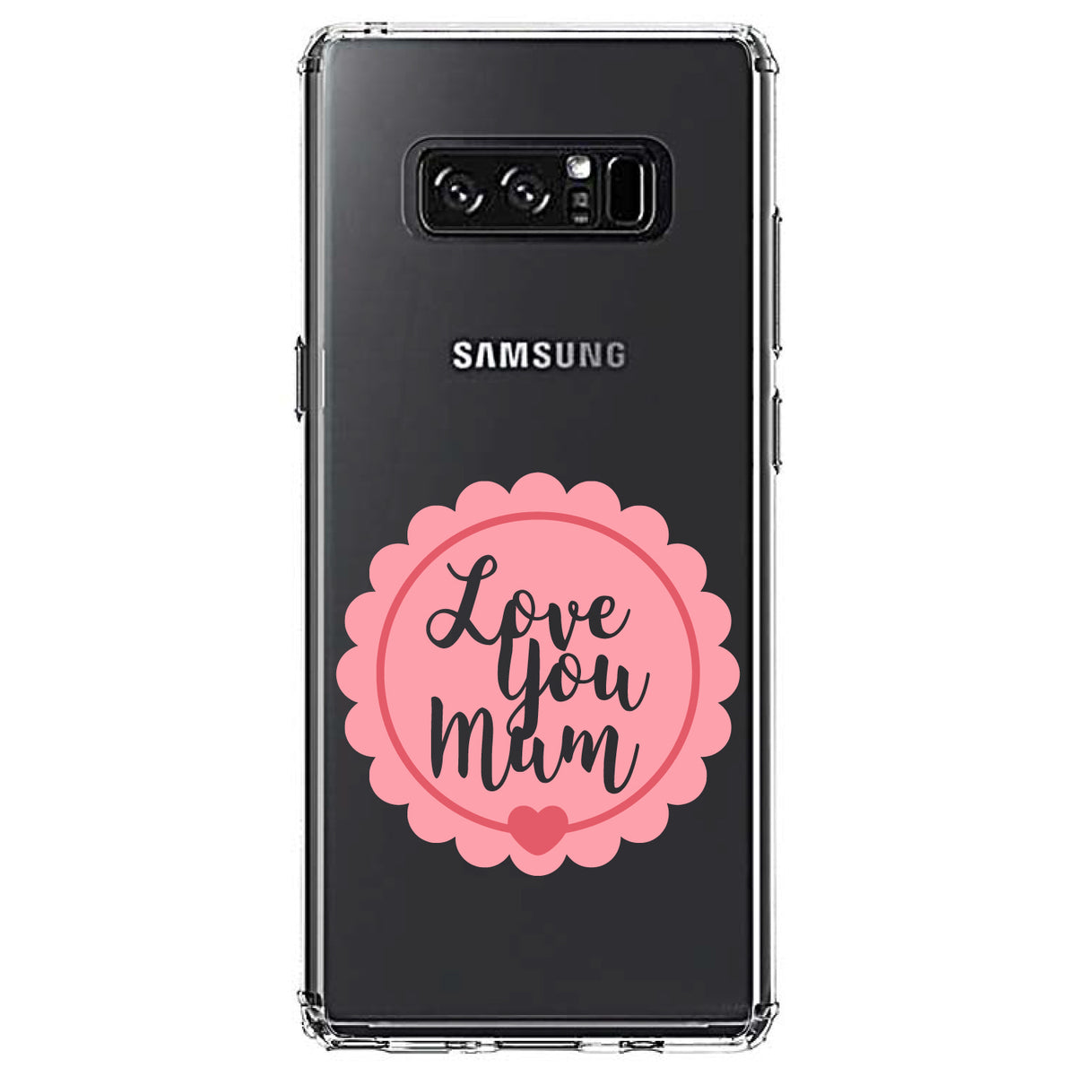 Love You Mum, Pink Ribbon Clear Shockproof iPhone Case, view 12