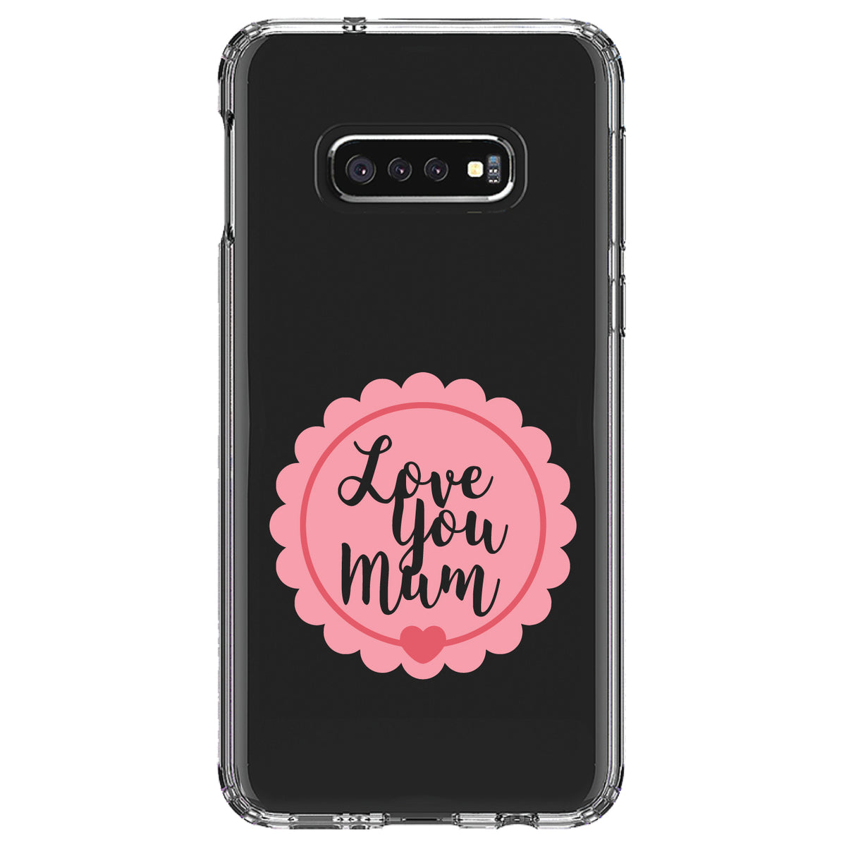 Love You Mum, Pink Ribbon Clear Shockproof iPhone Case, view 18