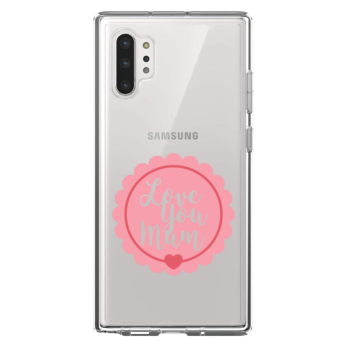 Love You Mum, Pink Ribbon Clear Shockproof iPhone Case, view 10