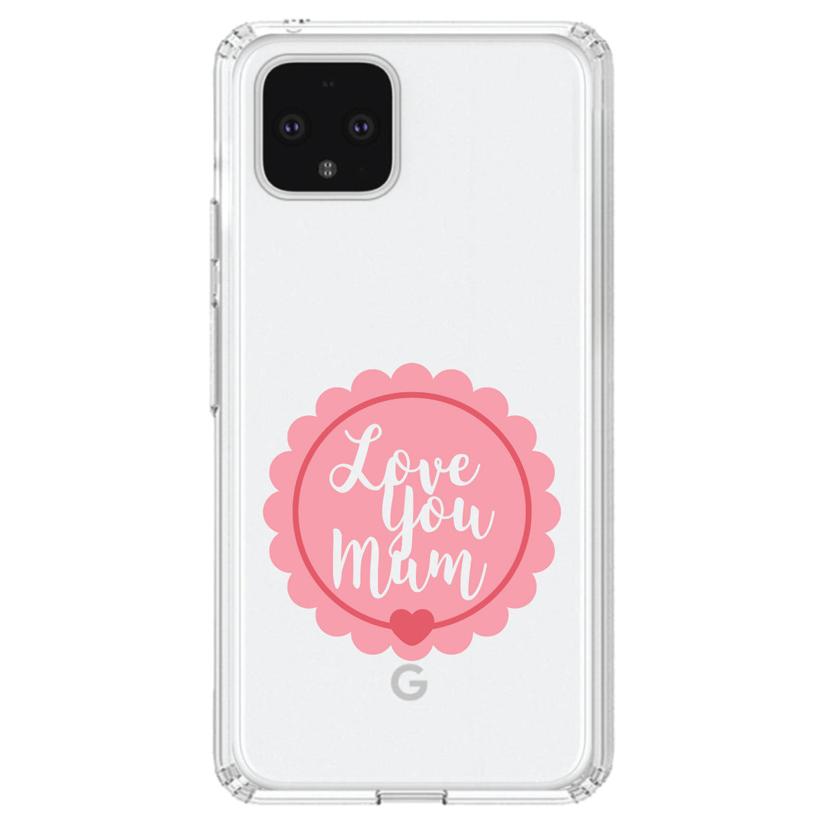 Love You Mum, Pink Ribbon Clear Shockproof iPhone Case, view 23