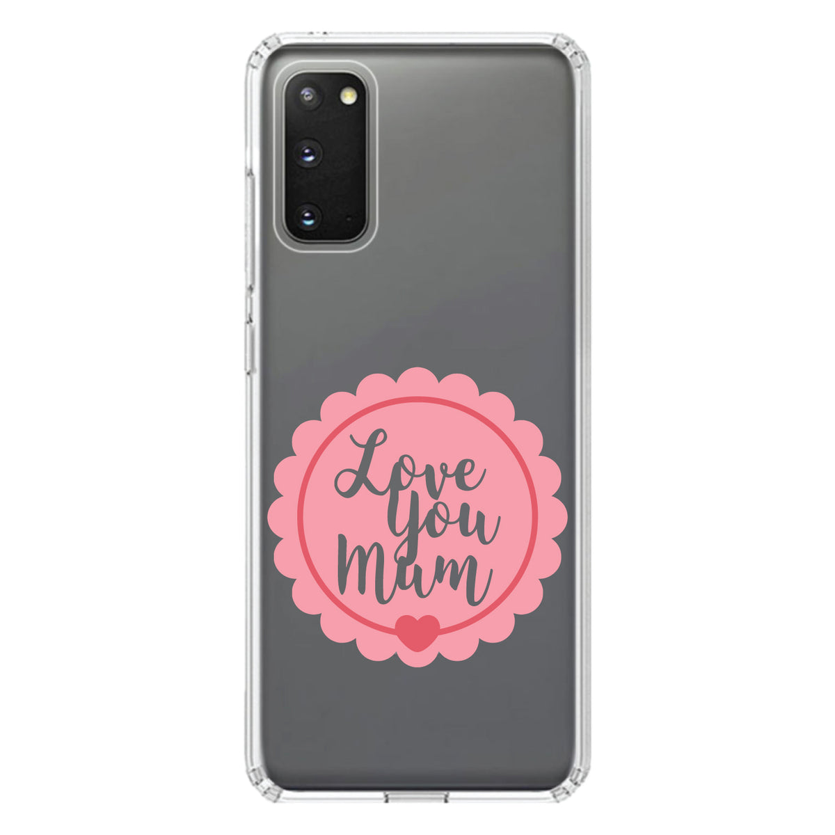 Love You Mum, Pink Ribbon Clear Shockproof iPhone Case, view 14