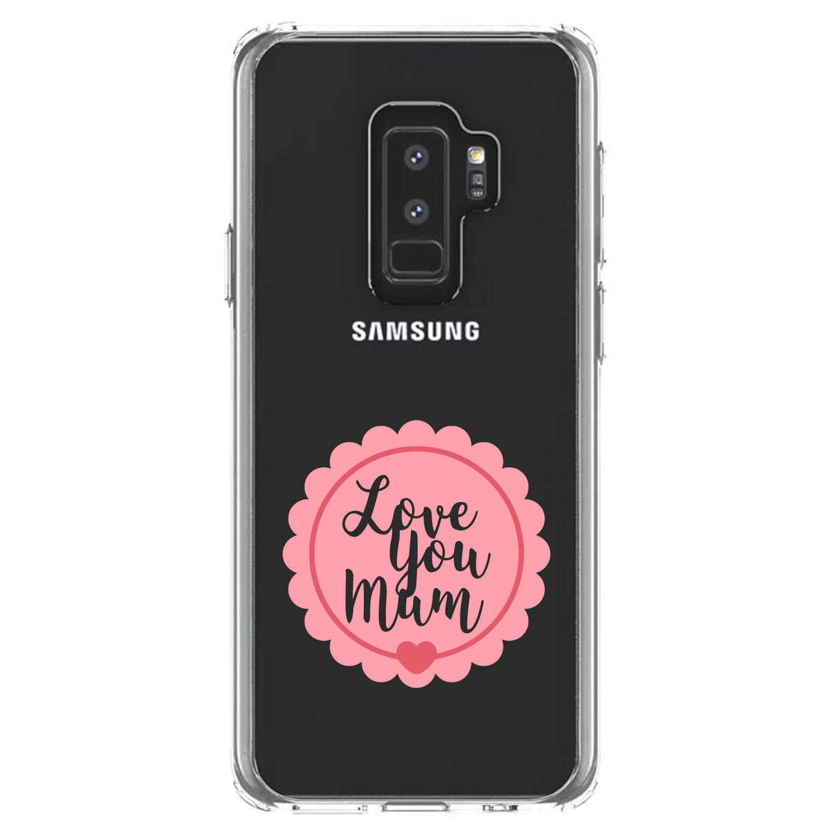 Love You Mum, Pink Ribbon Clear Shockproof iPhone Case, view 20