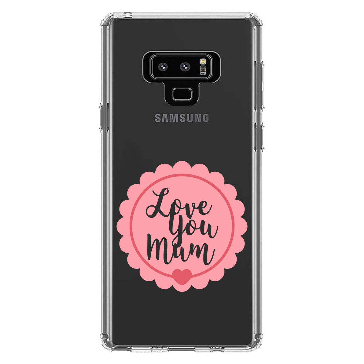 Love You Mum, Pink Ribbon Clear Shockproof iPhone Case, view 11