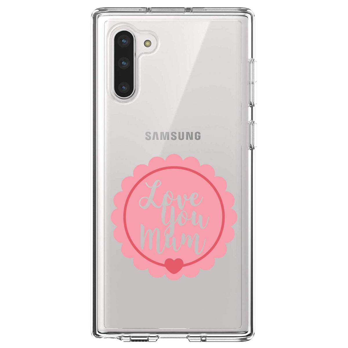 Love You Mum, Pink Ribbon Clear Shockproof iPhone Case, view 9