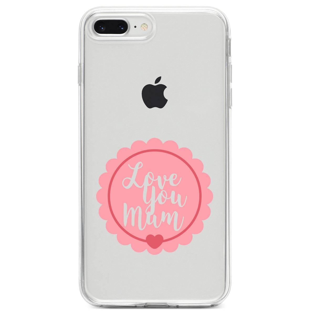 Love You Mum, Pink Ribbon Clear Shockproof iPhone Case, view 6
