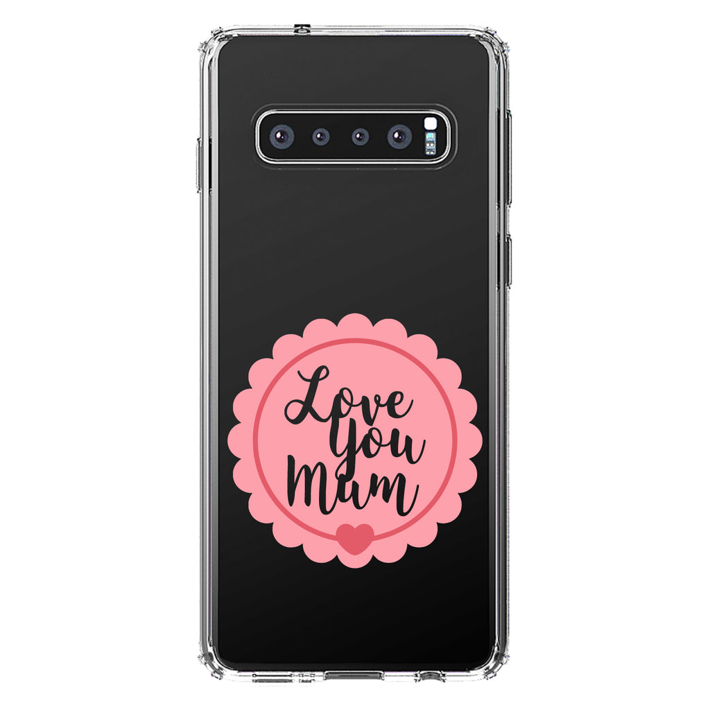 Love You Mum, Pink Ribbon Clear Shockproof iPhone Case, view 17
