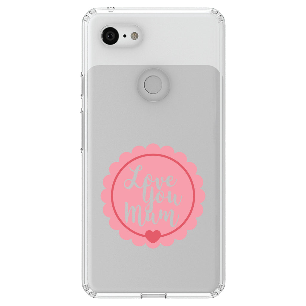 Love You Mum, Pink Ribbon Clear Shockproof iPhone Case, view 21