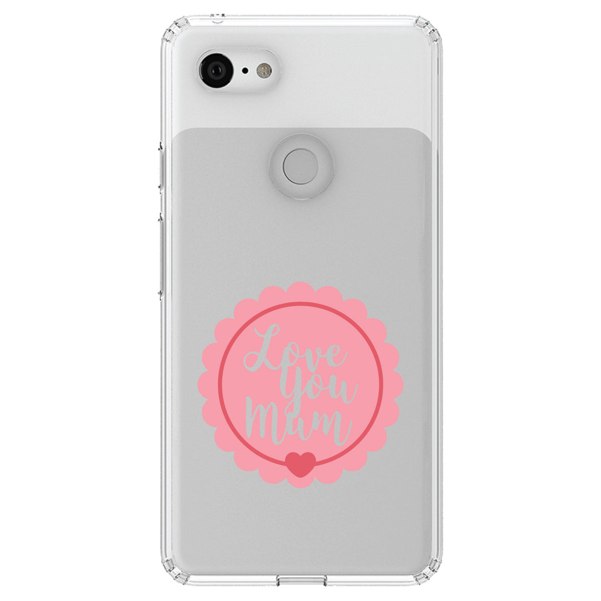 Love You Mum, Pink Ribbon Clear Shockproof iPhone Case, view 22