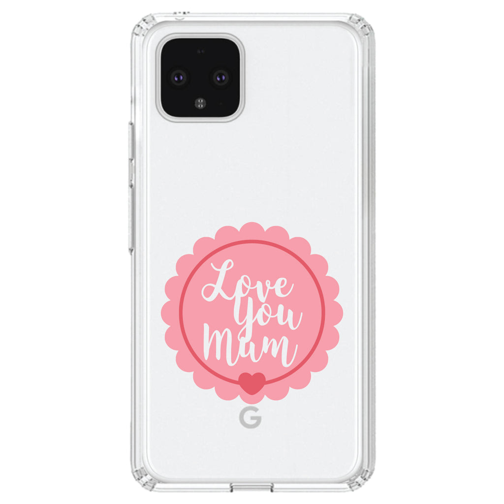 Love You Mum, Pink Ribbon Clear Shockproof iPhone Case, view 24