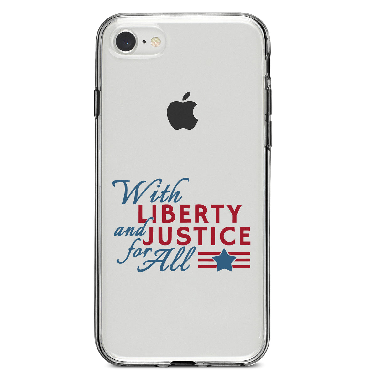 With Liberty and Justice For All Clear Shockproof iPhone Case, view 5