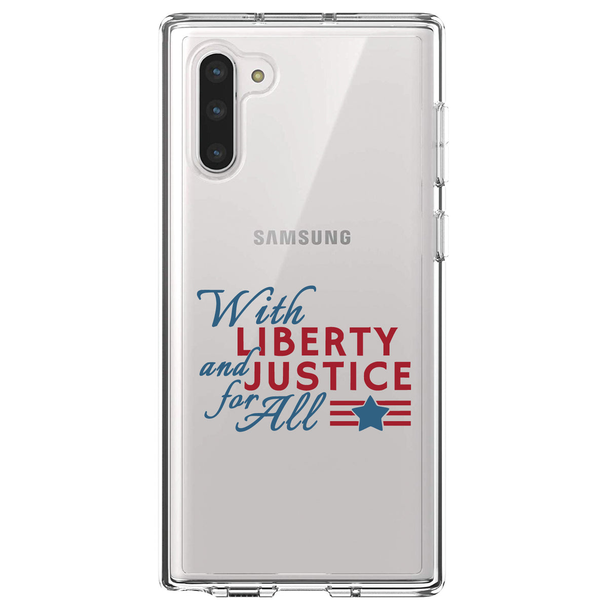 With Liberty and Justice For All Clear Shockproof iPhone Case, view 9