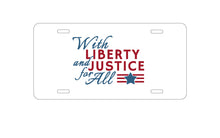 DistinctInk Custom Aluminum Decorative Vanity Front License Plate - With Liberty and Justice For All