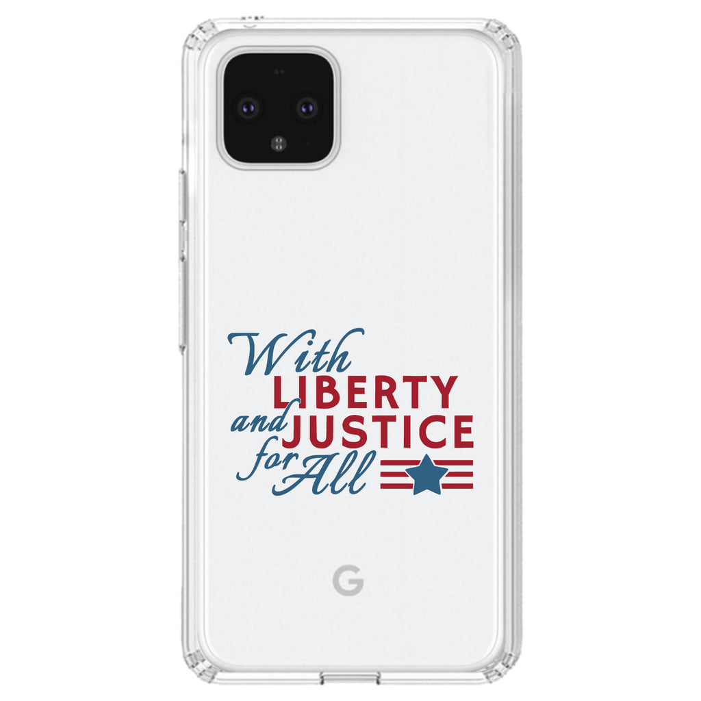 With Liberty and Justice For All Clear Shockproof iPhone Case, view 23