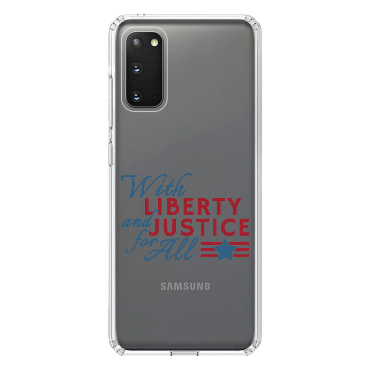 With Liberty and Justice For All Clear Shockproof iPhone Case, view 13