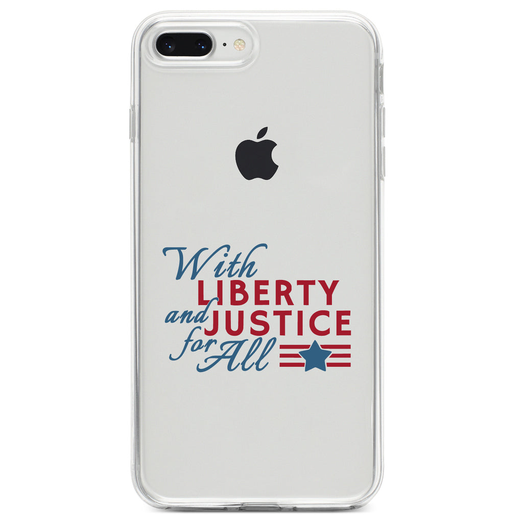 With Liberty and Justice For All Clear Shockproof iPhone Case, view 6