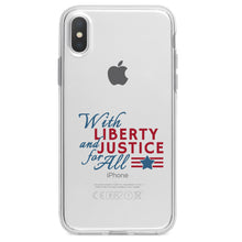 DistinctInk® Clear Shockproof Hybrid Case for Apple iPhone / Samsung Galaxy / Google Pixel - With Liberty and Justice For All