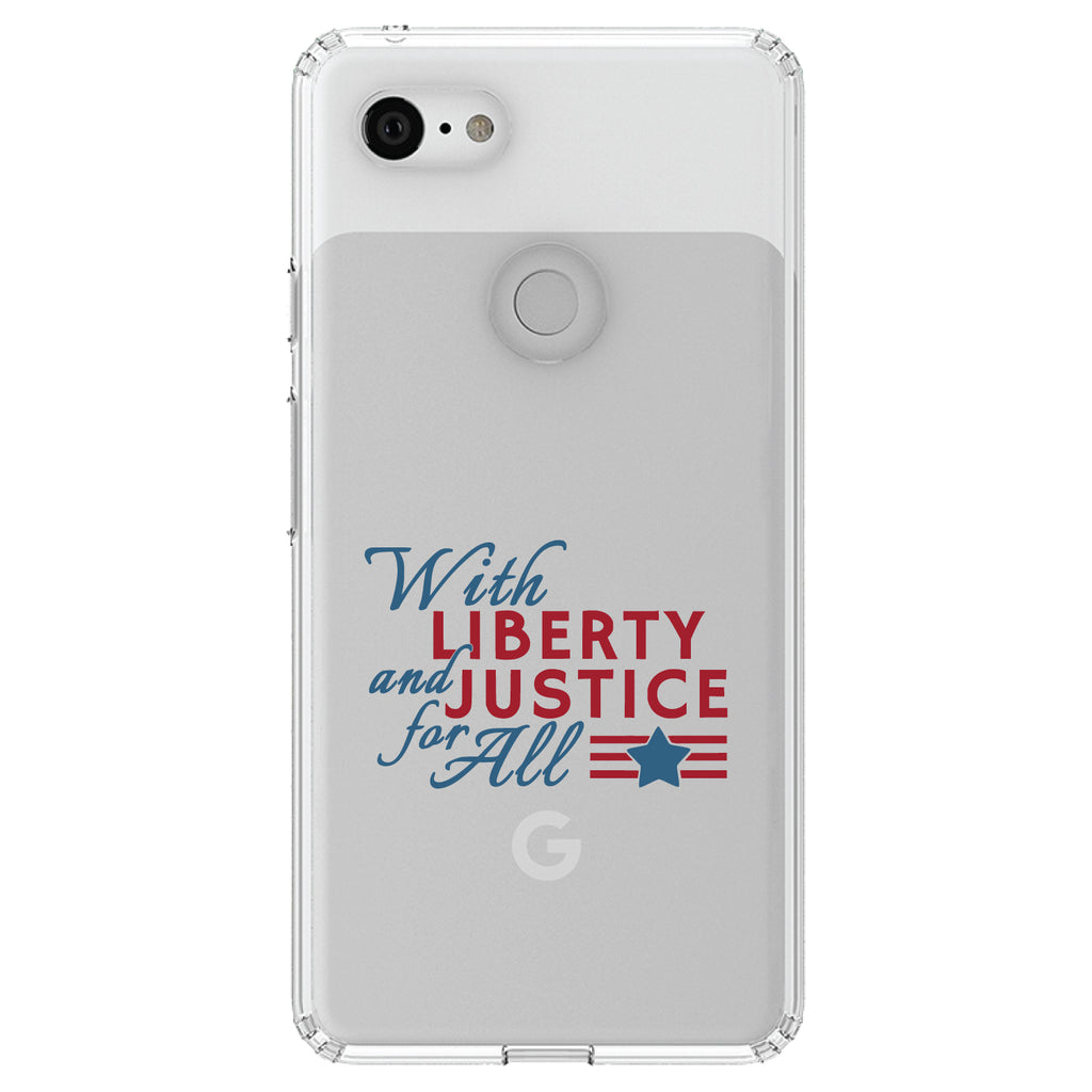 With Liberty and Justice For All Clear Shockproof iPhone Case, view 22