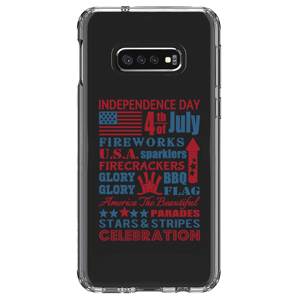 Independence Day Word Art Clear Shockproof iPhone Case, view 18