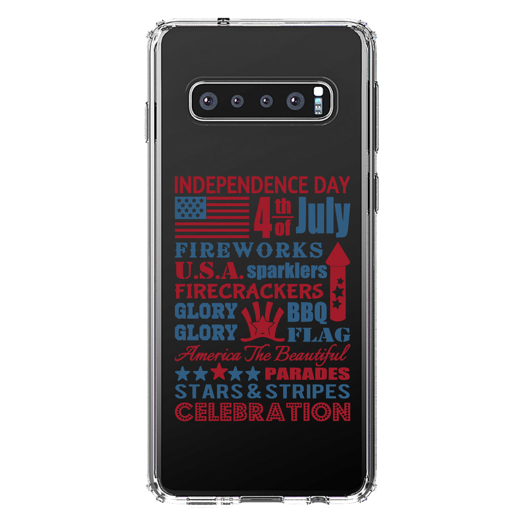 Independence Day Word Art Clear Shockproof iPhone Case, view 16