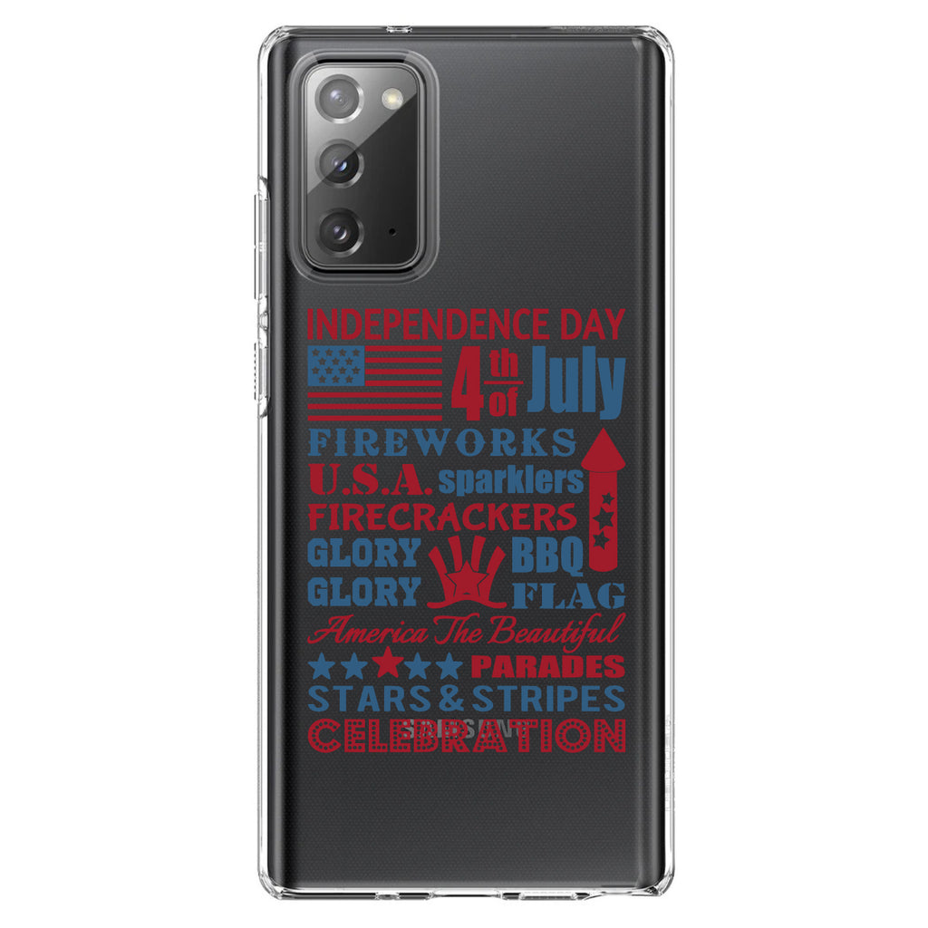Independence Day Word Art Clear Shockproof iPhone Case, view 7