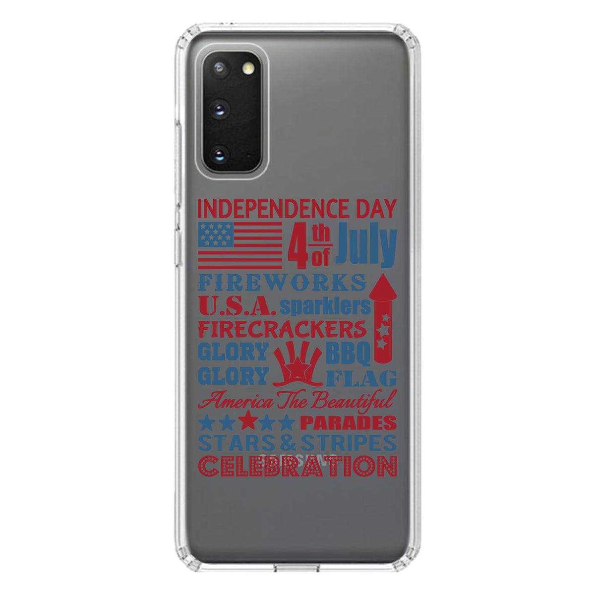 Independence Day Word Art Clear Shockproof iPhone Case, view 13