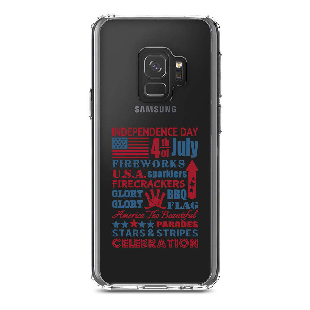 Independence Day Word Art Clear Shockproof iPhone Case, view 19