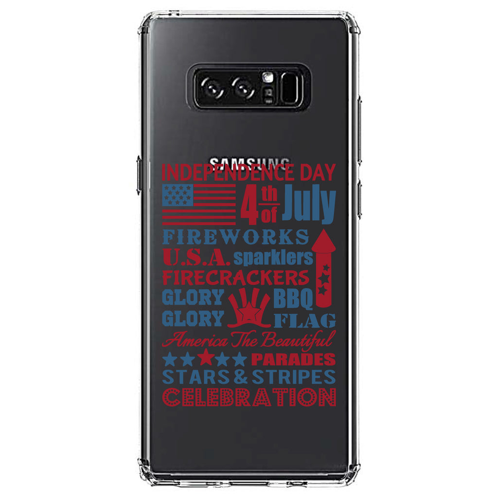 Independence Day Word Art Clear Shockproof iPhone Case, view 12