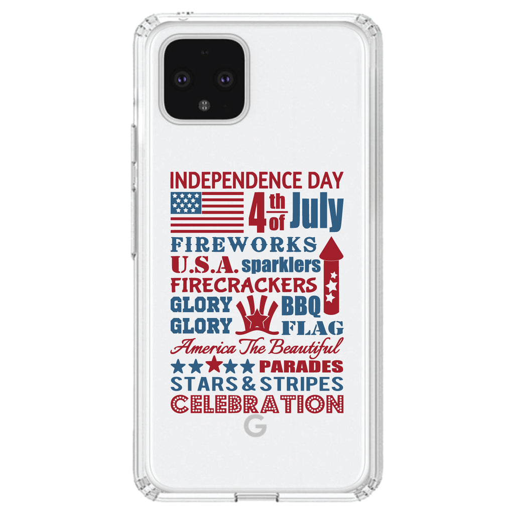 Independence Day Word Art Clear Shockproof iPhone Case, view 24