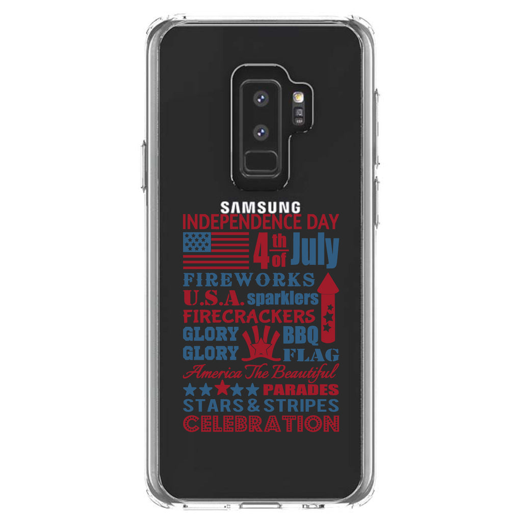 Independence Day Word Art Clear Shockproof iPhone Case, view 20