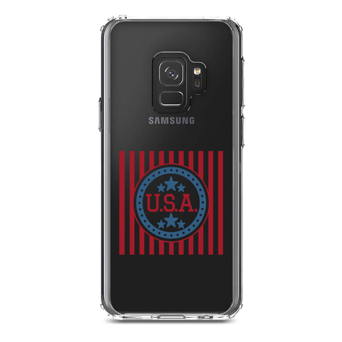 USA Banner Flag Red White & Blue Clear Shockproof iPhone Case, view 19