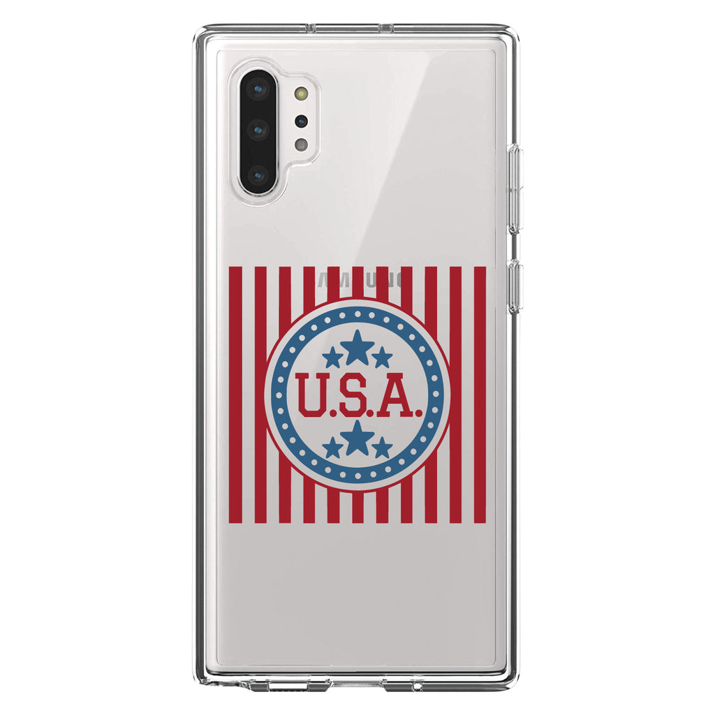 USA Banner Flag Red White & Blue Clear Shockproof iPhone Case, view 10