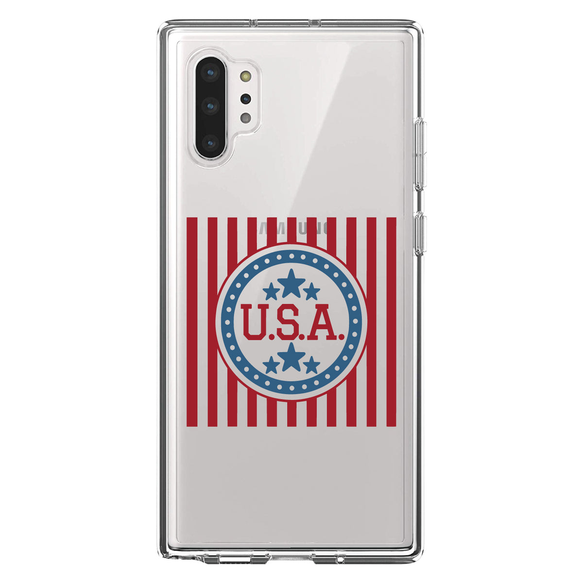 USA Banner Flag Red White & Blue Clear Shockproof iPhone Case, view 10