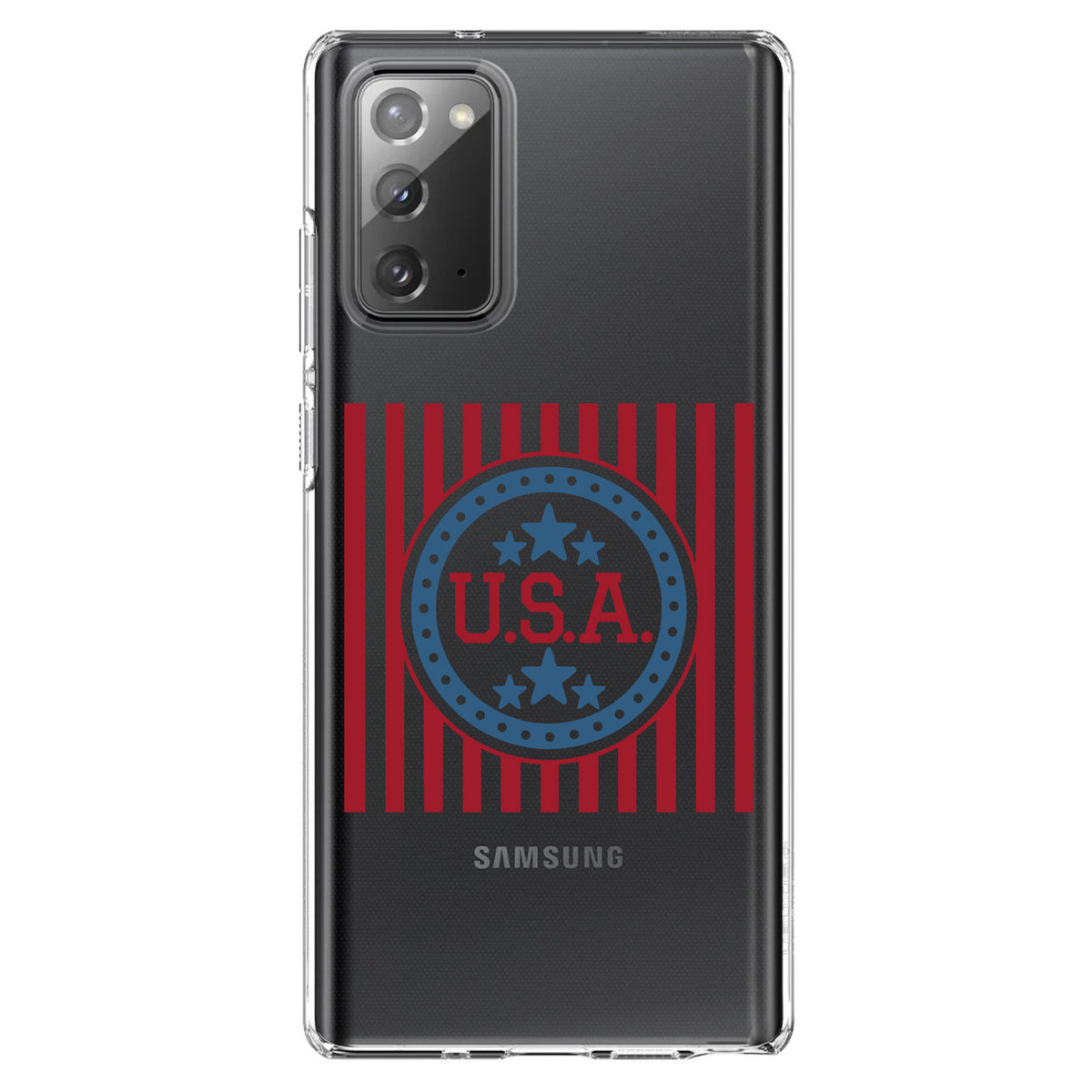 USA Banner Flag Red White & Blue Clear Shockproof iPhone Case, view 8