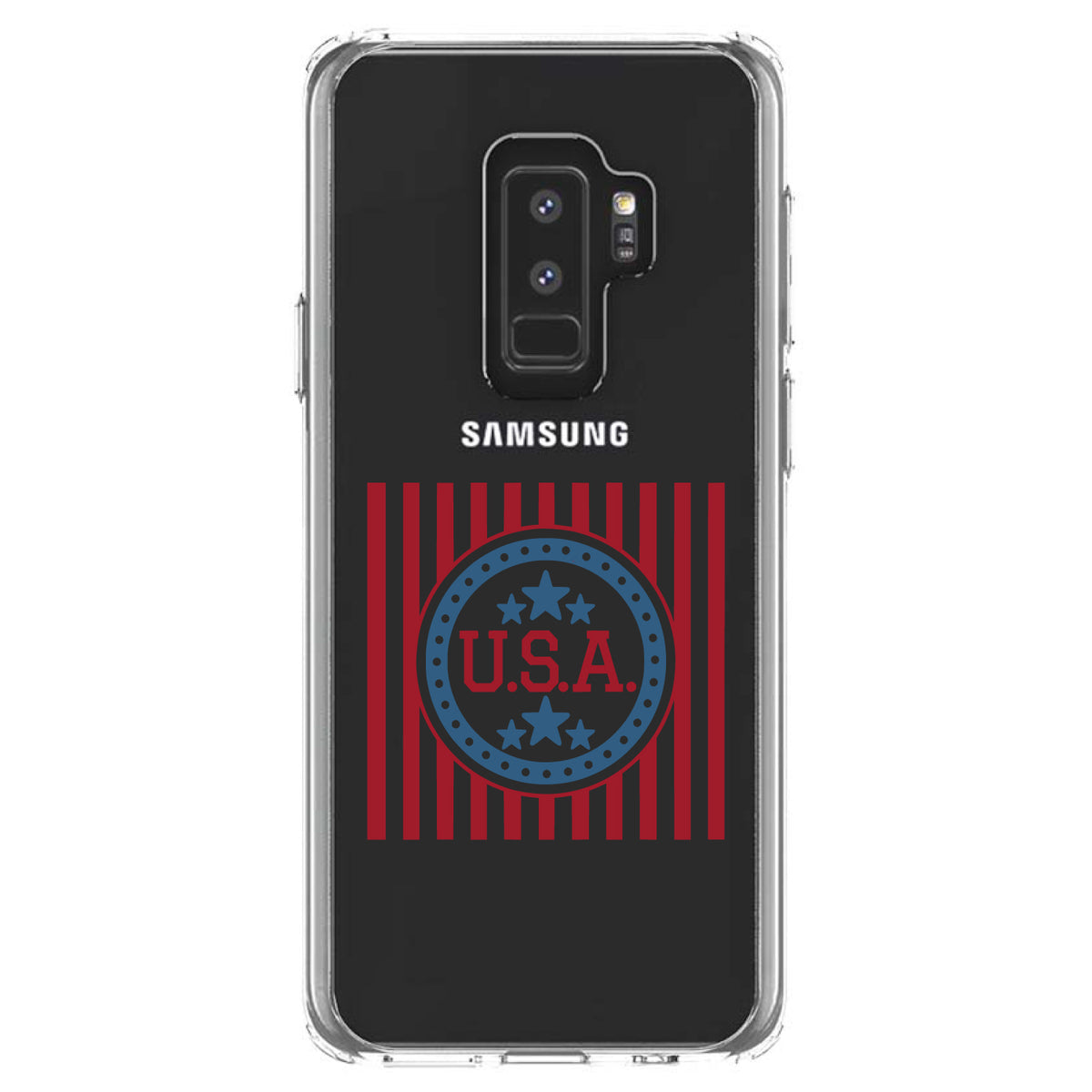 USA Banner Flag Red White & Blue Clear Shockproof iPhone Case, view 20