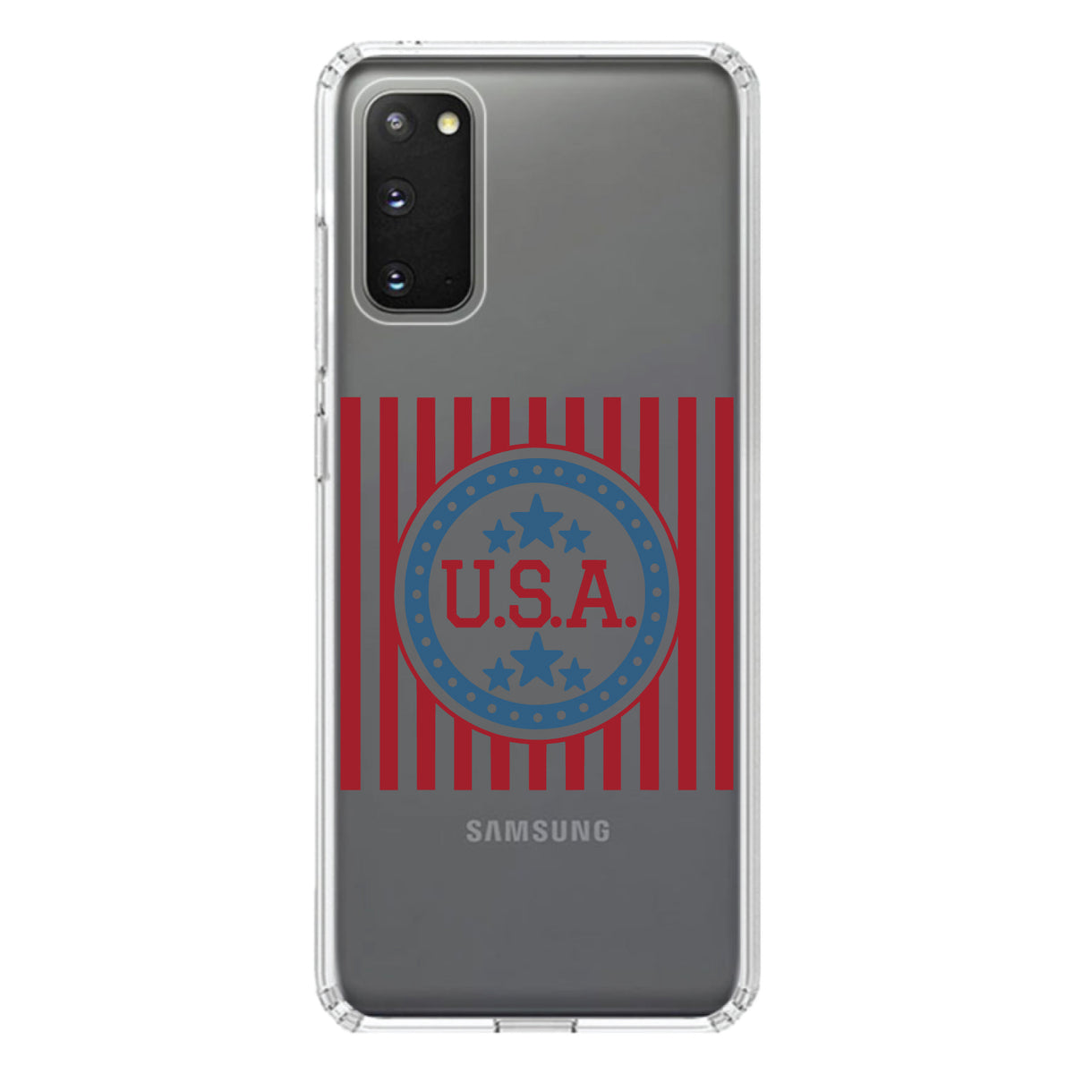 USA Banner Flag Red White & Blue Clear Shockproof iPhone Case, view 13