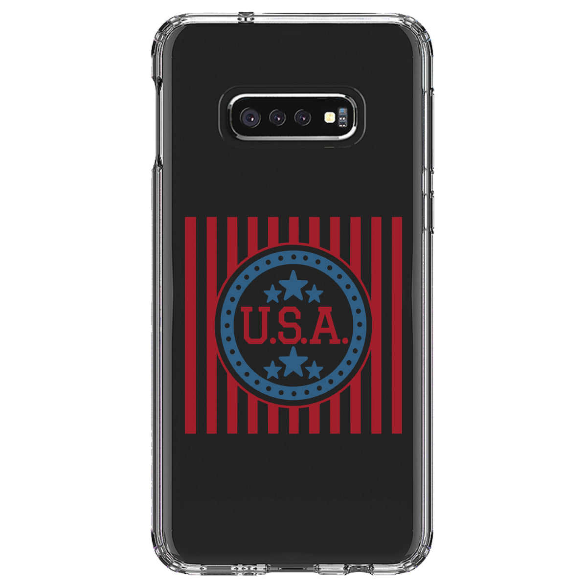 USA Banner Flag Red White & Blue Clear Shockproof iPhone Case, view 18