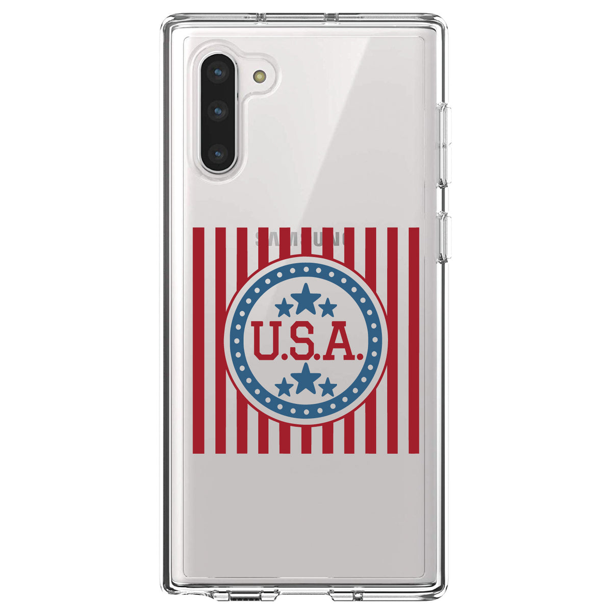 USA Banner Flag Red White & Blue Clear Shockproof iPhone Case, view 9